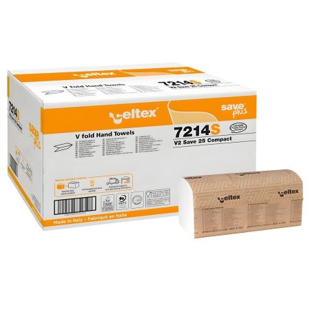 Celtex Save Plus Compact V hajtogatott kéztörlő recy, 2 réteg, 25x21cm, 12x250 lap (3000 lap) - CEL7274S helyett