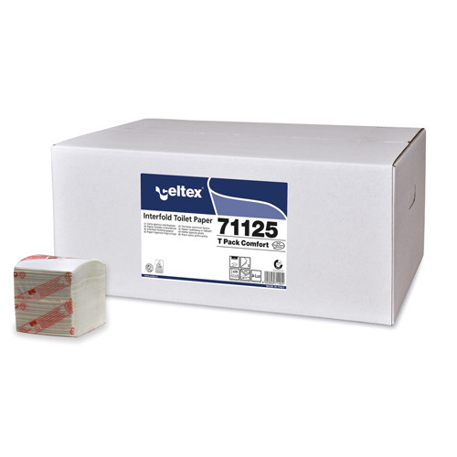 Image of Celtex 71.125 Hajtogatott Wc papír 2 rtg.100% cell., T Pack Comfort, 11×21, 40×225