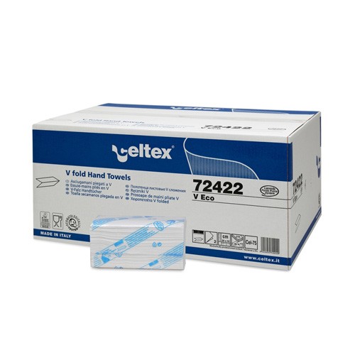 Image of Celtex 72.422 Hajtogatott kéztörlő, 2 rétegű, 50% cell., 25x22, 15×210